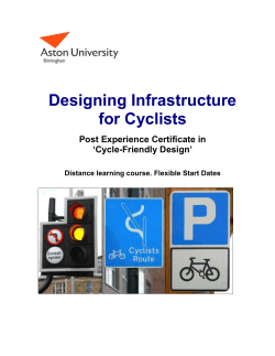 Designing Infrastructure for Cyclists
