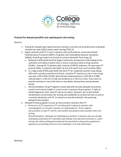 Protocol for delayed penicillin and cephalosporin skin testing