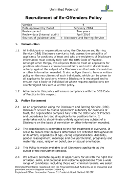 Recruitment of Ex-Offenders Policy