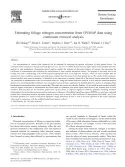 Estimating foliage nitrogen concentration from HYMAP data using