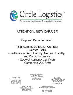 attention: new carrier - Circle Logistics, Inc.