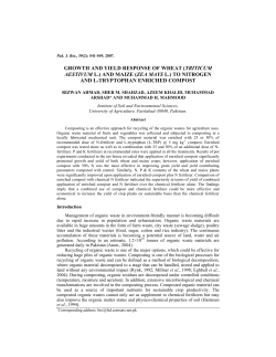 GROWTH AND YIELD RESPONSE OF WHEAT (TRITICUM