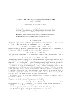 STABILITY OF THE STEINER SYMMETRIZATION OF CONVEX