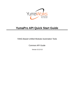 YumaPro API Quick Start Guide