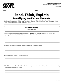 Read, Think, Explain - Lockland Local Schools