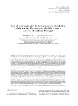Role of food availability in the bathymetric distribution of the starfish