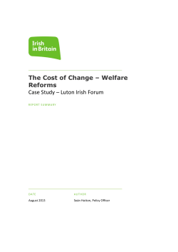 The Cost of Change &ndash; Welfare Reforms Case Study &ndash; Luton Irish