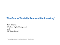 The cost of socially responsible investing