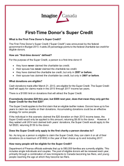 First-Time Donor`s Super Credit