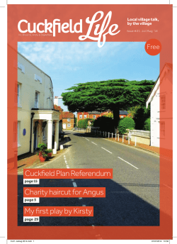 Cuckfield Plan Referendum Charity haircut for Angus My first play by