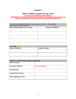 Section 3 Minor Children (under the age of 18)