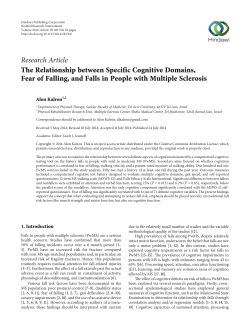 The Relationship between Specific Cognitive Domains, Fear of