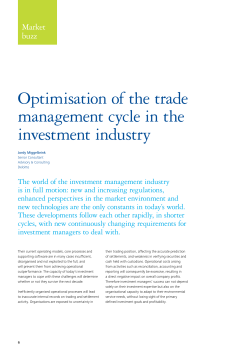 Optimisation of the trade management cycle in the