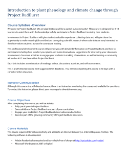 Introduction to plant phenology and climate change through Project