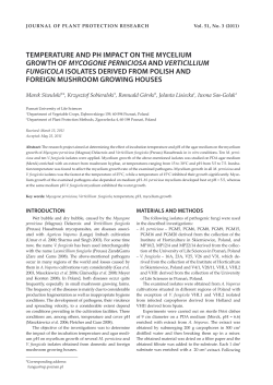 temperature and ph impact on the mycelium growth of mycogone