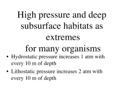 High pressure and deep subsurface habitats as