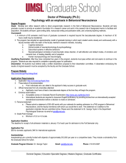 Psychology - Behavioral Neuroscience Ph.D.