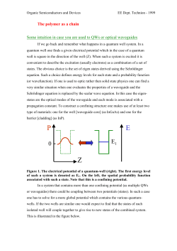 The polymer as a chain Some intuition in case you are used to QWs