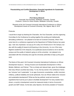 Peacebuilding and Conflict Resolution: Essential Ingredients for