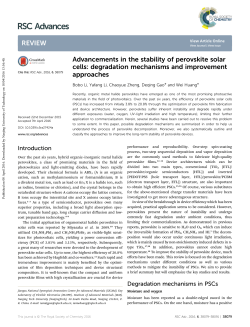 Advancements in the stability of perovskite solar cells: degradation
