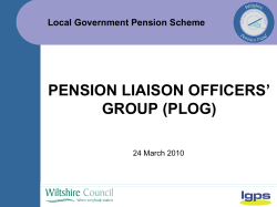 Roadshow for Employers - Wiltshire Pension Fund
