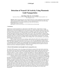 CWM3 - Detection of Neural Cell Activity Using