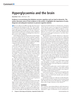 Hyperglycaemia and the brain