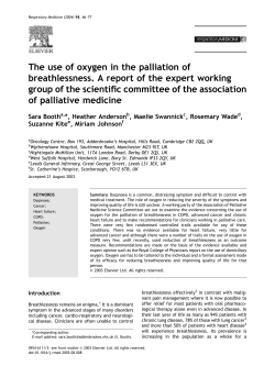 The use of oxygen in the palliation of