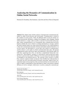 Analyzing the Dynamics of Communication in Online Social Networks