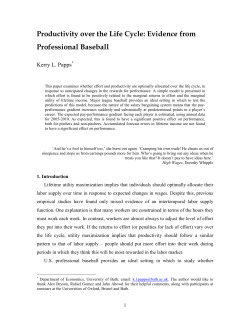 productivity over the life cycle: evidence from professional baseball