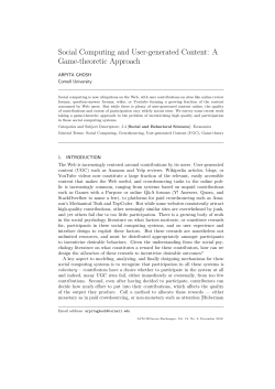 Social Computing and User-generated Content: A