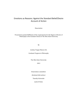 Emotions as Reasons: Against the Standard Belief/Desire Account