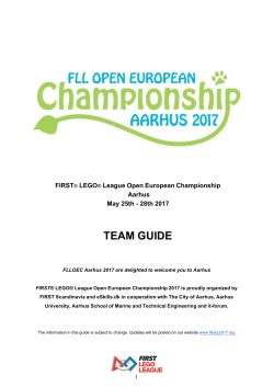 Team Guide version_April6th - FIRST® LEGO® League Open