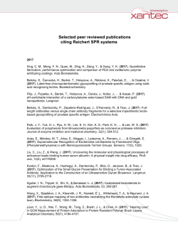 Selected peer reviewed publications citing Reichert SPR systems