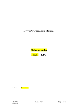 Driver`s Operation Manual