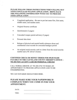 Concealed weapon permit advisory