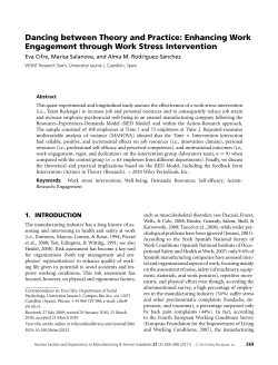 Dancing between theory and practice: Enhancing work engagement