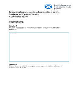 Governance Review Response