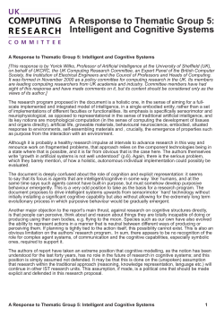 Intelligent and Cognitive Systems