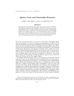 Agency Costs and Ownership Structure