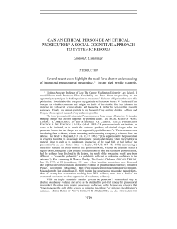 can an ethical person be an ethical prosecutor? a social cognitive