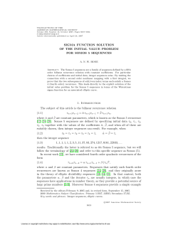 SIGMA FUNCTION SOLUTION OF THE INITIAL VALUE PROBLEM