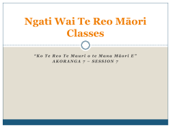 Ngati Wai Te Reo Maori Classes - tereo-o