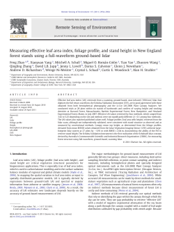 Measuring effective leaf area index, foliage profile, and stand height
