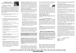 Mass Times and Intentions - St Patrick`s Catholic Voluntary Academy