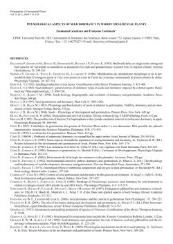 PHYSIOLOGICAL ASPECTS OF SEED DORMANCY IN WOODY