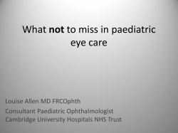 Causes of visual impairment in children