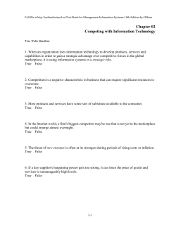 Chapter 02 Competing with Information Technology