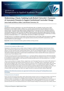 Updating Leeds Beckett University`s Taxonomy of Assessment