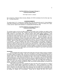 Estimation of Inorganic Nitrogen Buffering in Soils